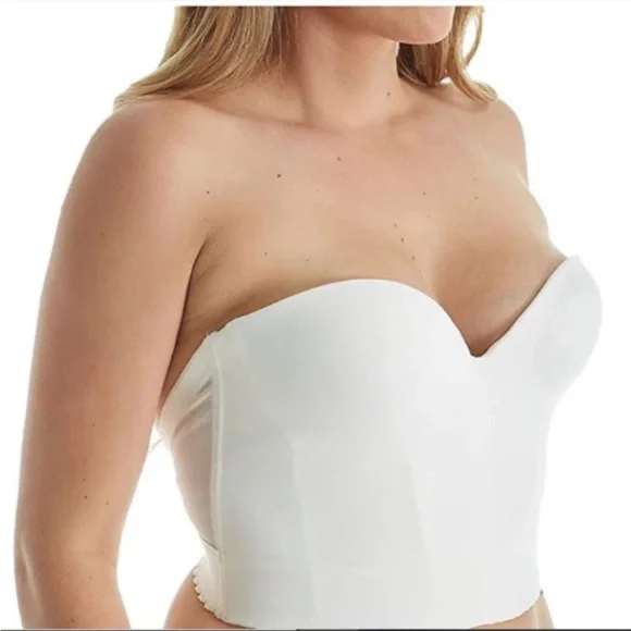 Carnival Invisible Plunge Longline Bra Ivory White Size 36 B - Picture 1 of 5
